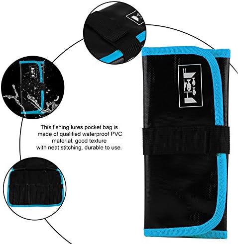 Tbest Fishing Lure Jig Bag Waterproof PVC Pockets Bags Fishing Tackle Gear Tools Accessories Bag 31 x 22cm / 12.2 x 8.6inch - Image 3