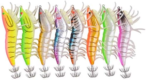 Luminous Squid Jigs Fishing Squid Lure Wooden Squid Bait Fishing Lure Octopus Lure with The Glow Legs for Saltwater Fishing - 8PCS/Bag - Image 5