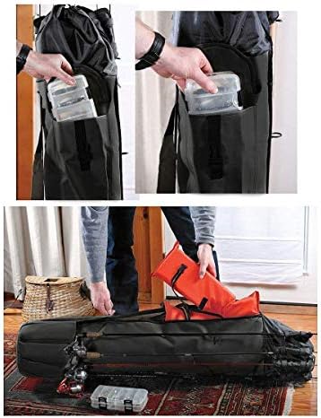 Allnice Durable Canvas Fishing Rod & Reel Organizer Bag Travel Carry Case Bag- Holds 5 Poles & Tackle - Image 5