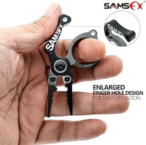 SAMSFX Mini Fishing Pliers with Fly Fishing Zinger Retractor, Fish Hook Remover Tool, Split Ring Pliers for Saltwater & Freshwater, Tungsten Carbide Cutters, Fishing Gear Gift for Anglers - Image 6