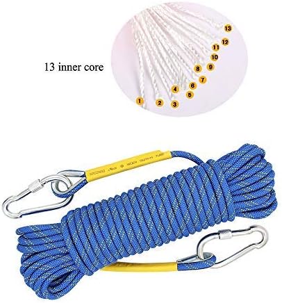 X XBEN Outdoor Climbing Rope 10M(32ft) 20M(64ft) 30M(96ft) 50M(160ft) 70M(230ft) 152M(500FT) 352M(1000FT) Static Rock Climbing Rope for Escape Rope Ice Climbing Equipment Fire Rescue Parachute - Image 2