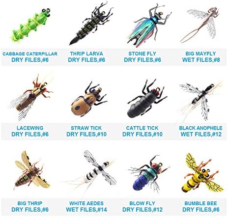 YZD Trout Fly Fishing Flies Collection 194/118/69 Premium Flies Dry Wet Nymph Streamers Fly Assortment with Fly Box Flyfishing Flys Lures Kits - Image 4