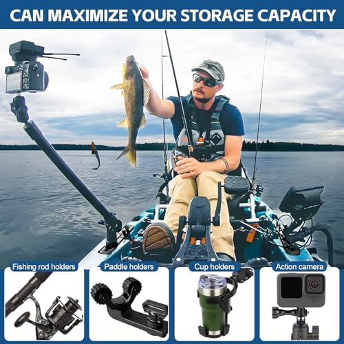 Kayak Track Mount 4 Pack — Dual-Length Set (2 x 9 10-Hole + 2 x 10.5 12-Hole) Low-Profile Kayak Rail Tracks for Rod Holders, Paddle Holders, Cup Holders, Cleats, Transducers - Image 4