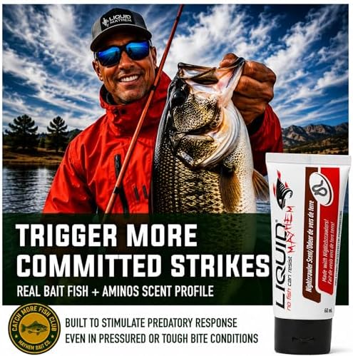 Liquid Mayhem Nightcrawler Fish Attractant Gel 60 ml / 2 oz · 60 Uses – Real Anchovy Bait & Aminos | UV-Enhanced Long-Lasting Gel – All Lure Types - Image 2