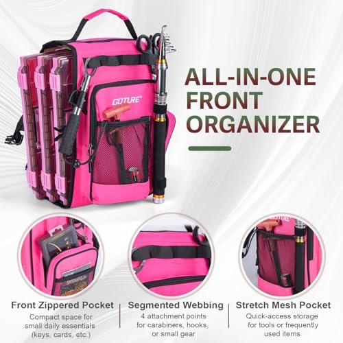 Goture Fishing Kits for Adult,Fishing Pole and Reel Combo, OpenSide Fishing Sling Tackle Storage Bag with 3 Tackle Boxes,Gift for Men - Image 6