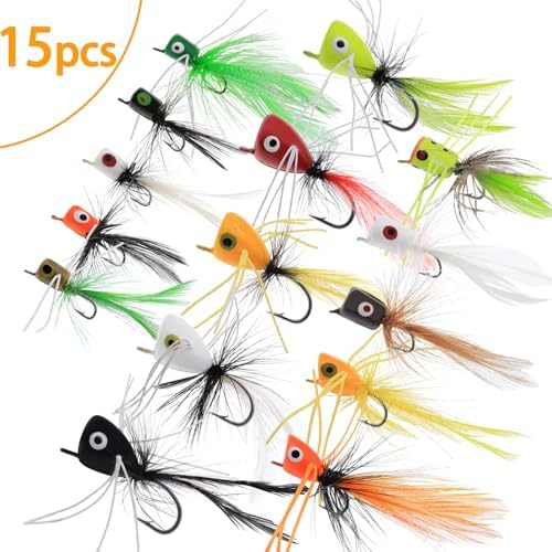 Fly Fishing Poppers Dry Flies Topwater Lures Bass Trout Kit Pro XL - Image 2