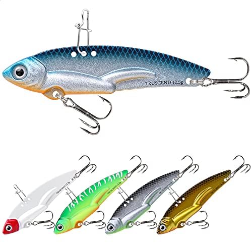 TRUSCEND Metal Fishing Jigs Lures with Hand-Polished, Colorfully Reflective Lead Fishing Spoons Glow Hard Swimbaits for Bass, Walleye, Trout, Salmon, Freshwater & Saltwater Fishing Gear Gifts for Men by TRUSCEND