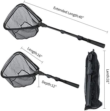 RESTCLOUD Fishing Landing Net with Telescoping Pole Handle, Fishing net Freshwater for Kids Men Women, Extend to 40-63 Inches - Image 4