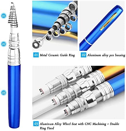 Lixada Fishing Rod Reel Combo Mini Pen Fishing Pole Kit Telescopic Fishing Rod Spinning Reel Combo Kit - Image 6