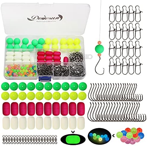 Dovesun 220/104/80/60/54/52/42pcs Pompano Rig Floats for Surf Fishing Foam Bobbers for Fishing Fly Fishing Bobbers Floats Bright Color Kit/Round/Cylindrical/Heart/Bullet/Pill/Spin Shape by Dovesun