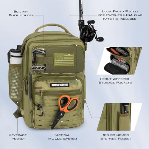 KastKing Blowbak Fishing Sling Bag, Fishing Backpack with Rod Holder - Image 3
