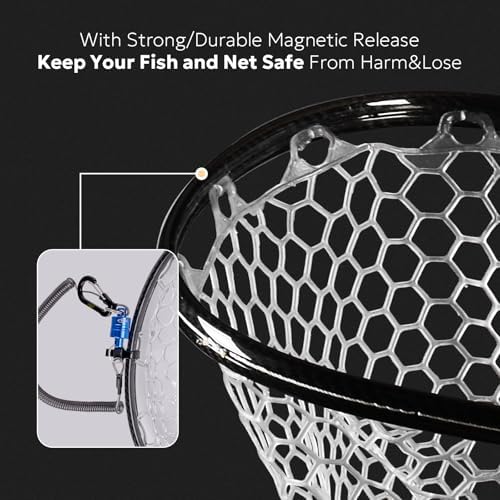 SF Fly Fishing Landing Net Soft Rubber Mesh Trout Net Catch and Release Net - Image 4