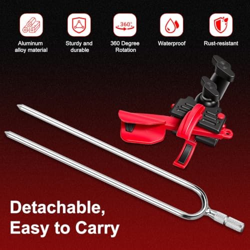 Fishing Rod Holder for Ground 2 Pack,Height Adjustable 22.4-34.3in,360 Degree Adjustable Easy Folder Rod Holder for Ground (Rod Holder -01) - Image 4