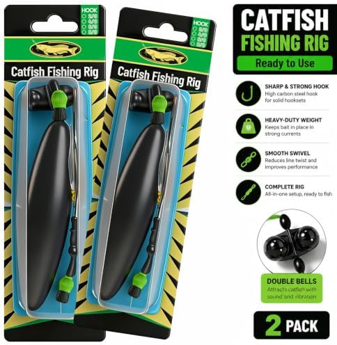 2 Pack Catfish Rigs, Black Floating Carp Fishing Rigs with Double Hooks, Inline Rattle Float Setup for Heavy-Duty Fishing, 0.70oz 1.06oz 1.41oz - Image 6