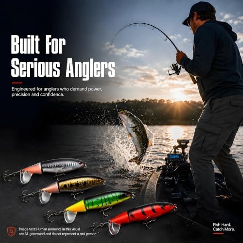 VOOGLASS 4PCS Fishing Lures Kit Hard Baits for Bass Pike Walleye - Image 7