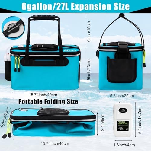 2 Pcs Fishing Bucket and Live Bait Aerator - Image 2