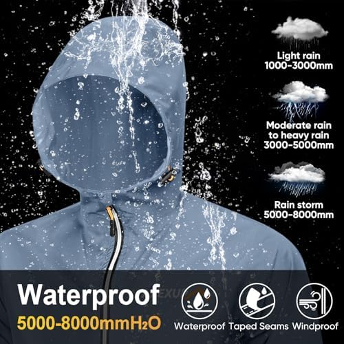 APEXUP Packable Rain Jacket Men Waterproof Lightweight Raincoat with Hood - Image 3