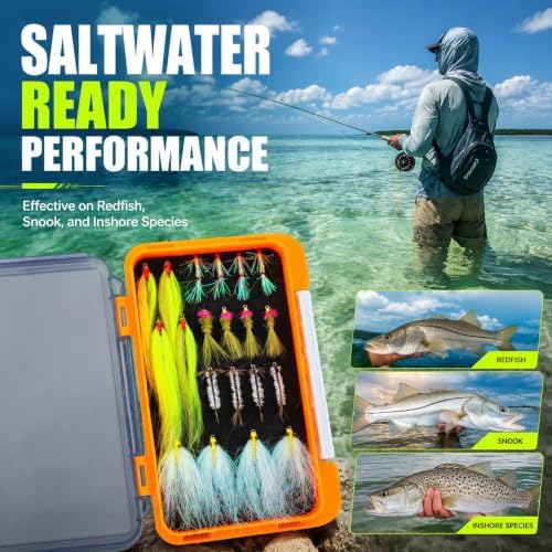 20pcs Fly Fishing Flies Kit with Box, Trout Starter Assortment of Dry Flies, Wet Flies, Nymphs and Streamers for Freshwater Bass Fishing - Image 3
