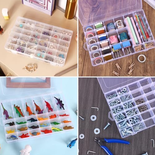 Bead Organizer Storage 4 Pack 36 Grid Jewelry Tackle Craft Box Adjustable - Image 6