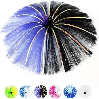 BLUEWING Sea Trolling Lures with Lead Head Saltwater Fishing Witches Big Game Ballyhoo Skirt for Tuna, Wahoo, Sailfish, Mahi Mahi 1oz, 2oz, 4oz, 6oz, 8oz by BLUEWING