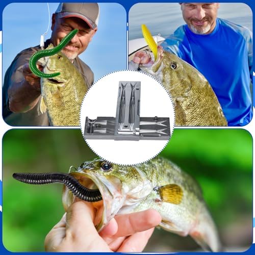 Soft Plastiс Mold Lure Making Injection Molds Fishing Lures 6'' Three Cavity Aluminum Soft Plastic Molds Straight Tail Worm 6'' Bait Making Injection Mold for Anglers Fishing Lovers - Image 6
