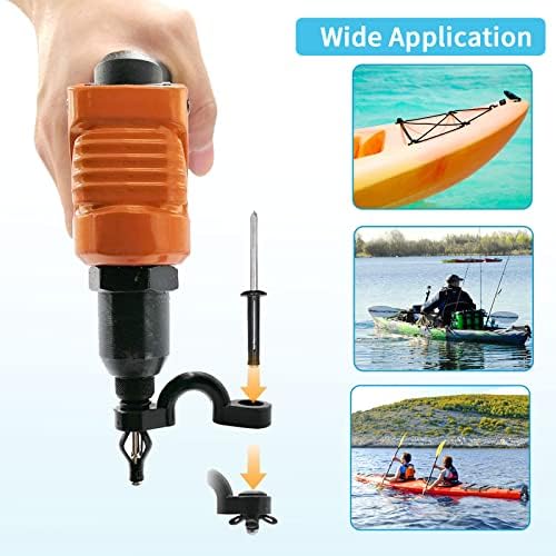 Deck Rigging Kit Accessory - 19.7 FT Bungee Cord with Deck Loops Tie Down Pad Eyes and J - Hooks and Bungee Cord Hook Screws & Rivets for Kayaks Canoes Boat - Image 3