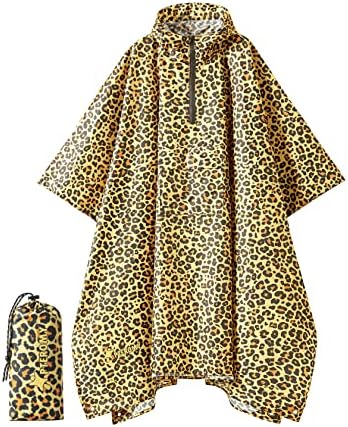 PTEROMY Hooded Rain Poncho for Adults, Reusable Waterproof Raincoat by PTEROMY
