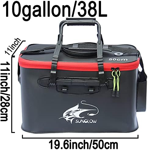 Grneric Fishing Bucket, 6Gallon/8Gallon/10Gallon Foldable Fish Bucket,Live Fish Container Multi-Functional Live Fish Bait Bucket,Outdoor Camping EVA Fishing Bag and Fish Protection Bucket - Image 2