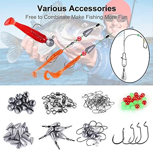 TOPFORT 187/343pcs Fishing Accessories Kit, Organized Fishing Tackle Box with Tackle Included, Fishing Hooks, Fishing Weights Sinkers, Fishing Gear and Equipment, Fishing Gift for Men - Image 6