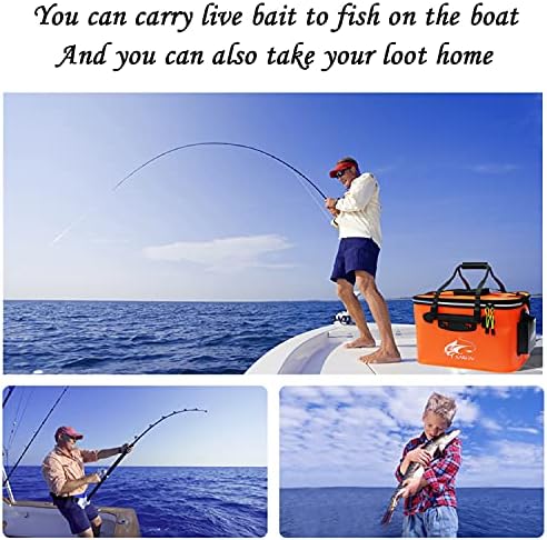 Grneric Fishing Bucket, 6Gallon/8Gallon/10Gallon Foldable Fish Bucket,Live Fish Container Multi-Functional Live Fish Bait Bucket,Outdoor Camping EVA Fishing Bag and Fish Protection Bucket - Image 5