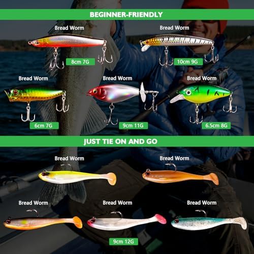 FONMANG Fishing Lures - Fishing Tackle kit with Fishing Spoons, Swim Bait, Jerk baits, Lure & Fishing Accessories, Bass Fishing Kit Also for Trout, Bluegill, Small Fishing Tackle Box for Freshwater - Image 2