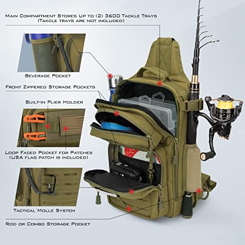 KastKing Blowbak Fishing Sling Bag, Fishing Backpack with Rod Holder - Image 6