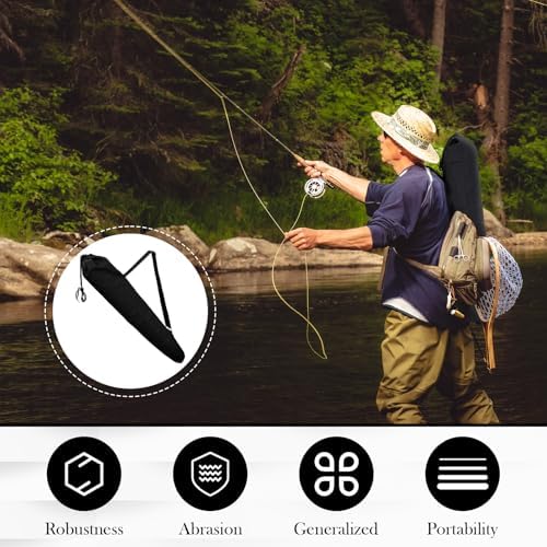 Fishing Rod Bag, Portable Fishing Pole Case, Pole Cover for Fishing Gear and Equipment, 31.4 x 7.4 x 0.4Inch - Image 5