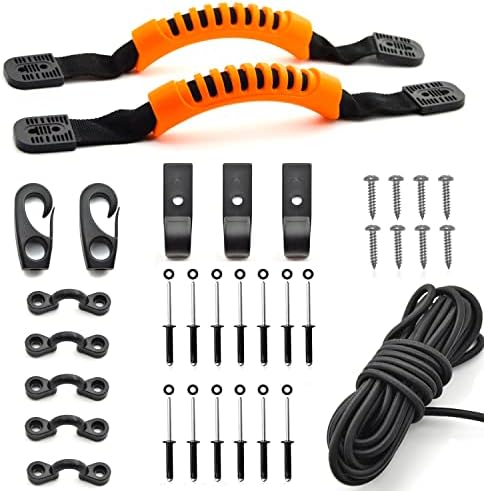 Kayak Carry Handle Rigging Kit -Kayak Canoe Carry Handles, 15 FT 6mm Elastic Bungee Cord Replacement Parts for Kayaks Canoes Boat Suitcase by GARDIGER