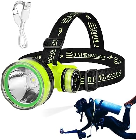 LED Head Lamps, Waterproof Bright LED Diving Flashlight, 2 Light Modes Scuba Diving Headlight, Rechargeable Forehead Scuba Diving Light, Submersible Dive Light Perfect for -sea Diving Adventures - Image 7