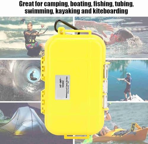 Outdoor Small Water Dry Container,Yellow Water Proof Case Box, ABS Hard Shell Wet Dry Box with Removable Pad for Fishing Tackle,Camping Organization(7.5 * 4.7 * 2.0in) - Image 3