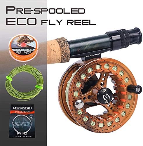 M MAXIMUMCATCH Maxcatch ECO Large Arbor Fly Fishing Reel (3/4wt 5/6wt 7/8wt) and Pre-Loaded Fly Reel with Line Combo - Image 3