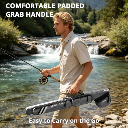 PEKREWS Fly Rod Case, Fit 9ft 4-Piece Fly Fishing Bag for Fly Rod and Reel - Image 7