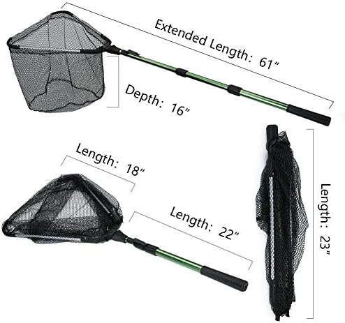RESTCLOUD Fishing Landing Net with Telescoping Pole Handle, Fishing net Freshwater for Kids Men Women, Extend to 40-63 Inches - Image 7