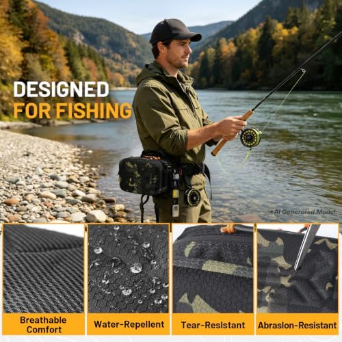 AUMENТAR Fishing Waist Bag, Lure Fishing Fanny Pack, Hard Shell Tackle Bag - Image 7