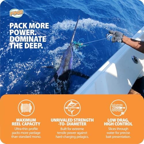 FINS Hollow Core Braided Fishing Line, 16 Strand Spliceable, USA Made Braid - Image 5