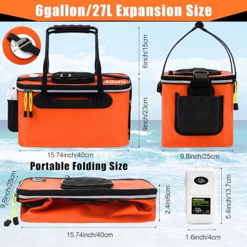 2 Pcs Fishing Bucket and Live Bait Aerator - Image 2