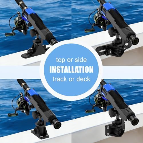 VEXPLO Track Mounted Kayak Rod Holders for Fishing Boat & Canoe 2 Pack - Image 3