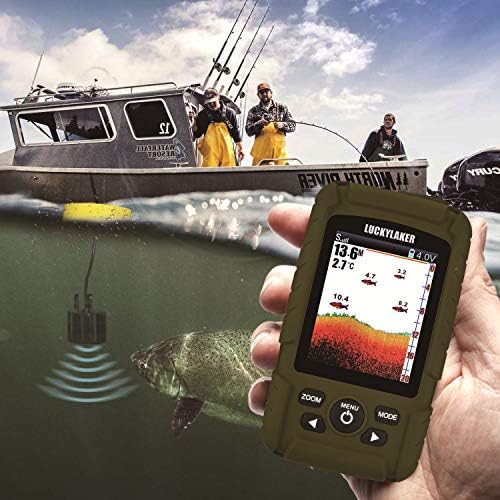 LUCKY Wireless Handheld Fish Finders Boat Wired Transducer Fishing Finder Sensor Sonar Waterproof Portable Depth Finders for Ice Fishing Sea Fishing Kayak - Image 4