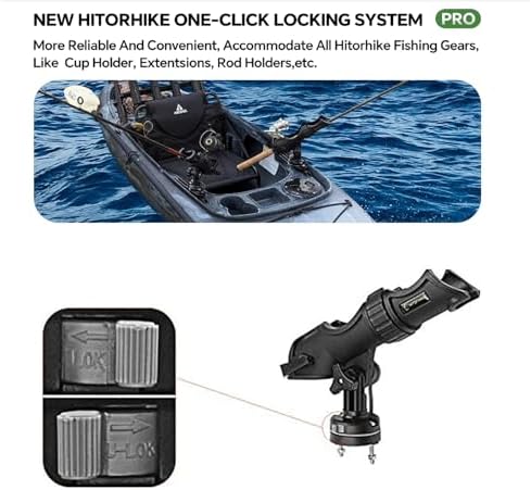 HITORHIKE Fishing Rod Holder Universal Fit Kit Allows for 360-degree Adjustment Kayak Fishing Boat Powerlock Rod Holder - Image 4