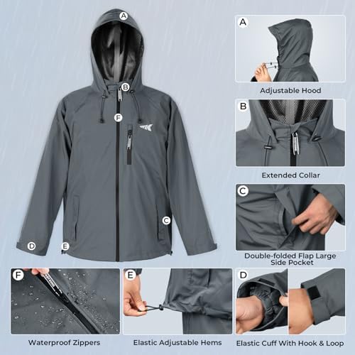 KastKing HydroSense Essential Waterproof Beathable Lightweight Rain Suit - Image 4
