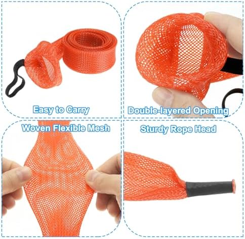 PATIKIL Rod Sock, Fishing Rod Sleeve Cover Braided Mesh Pole Protector Gloves Fishing Tools Pointed End for Spinning Fishing Rod Fly Rod Ice Rod Casting Rod - Image 3
