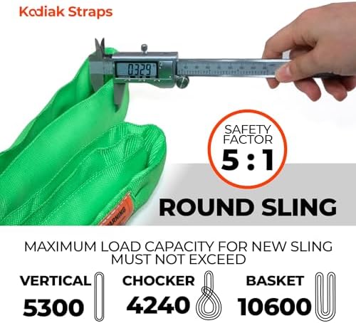 Endless Round Sling Lifting Strap- 4 Feet x 5300 lbs Vertical Capacity - Polyester Lifting Sling Strap, Heavy Duty for Rigging Moving Towing Hoisting- (4Pack)- Kodiak Straps - Image 2