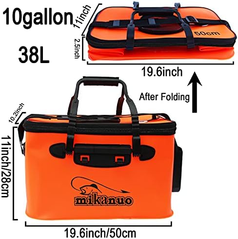 Foldable Fishing Bucket - Multi-Functional EVA Bag for Outdoor, Live Fish Lures and Protection, 10GAL/8GAL/6GAL/4.8GAL/3GAL Live Fish Container - Image 2