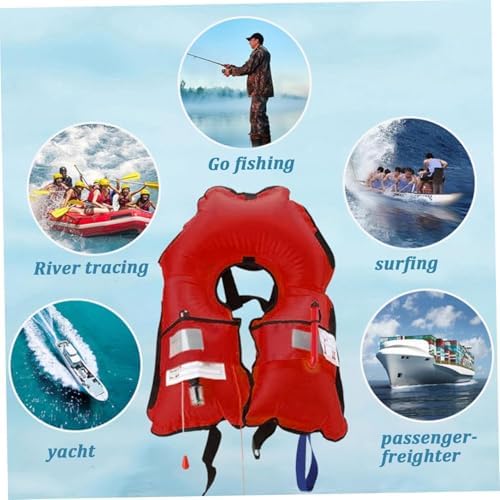2-Pcs Automatic Inflatable Life Jacket,Adjustable Nylon Swim Vest with CO2 Inflation, Reflective Strips & Safety Buckle,Gas Cylinders Not Included. - Image 5